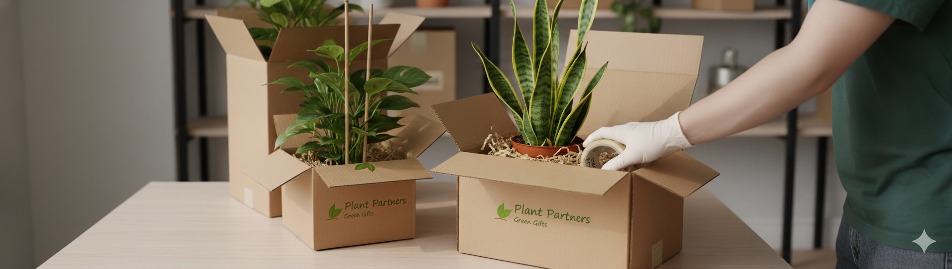 Plants packed and ready for delivery